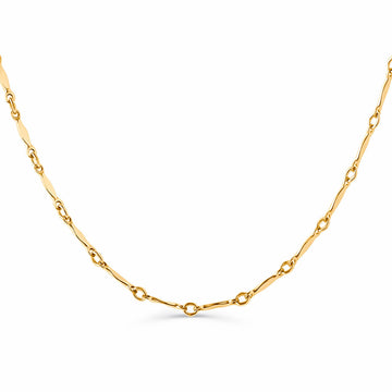 Flat Bar Layering Chain Necklace in Gold