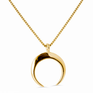 Double Horn Necklace In Gold