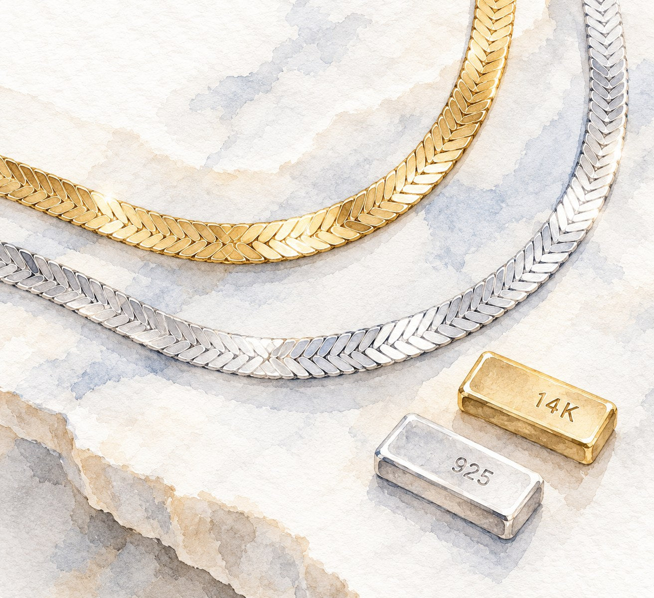 All About Herringbone Chain Necklaces