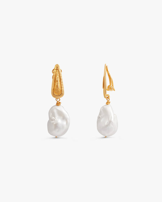 Elodie Baroque Pearl Clip-On Earrings