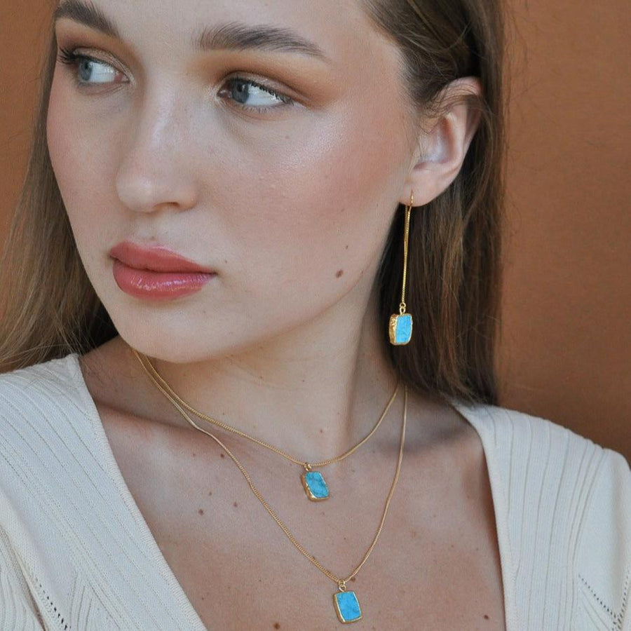 Sophia Turquoise Threader Earrings