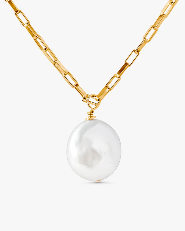Liva Coin Pearl Necklace