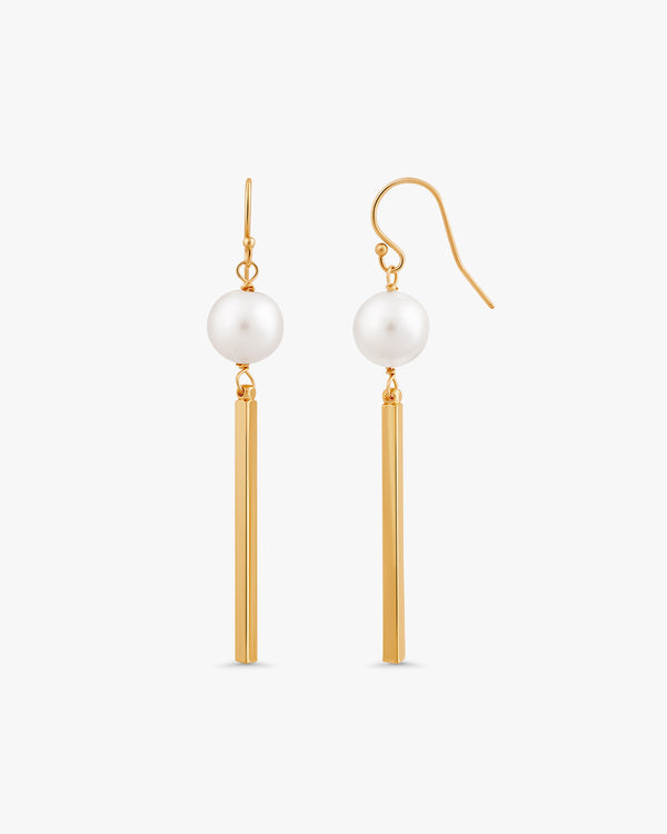 Nova Pearl Bar Drop Earrings