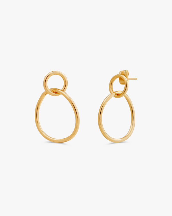 Sena Double Circle Stud Hoop Earrings