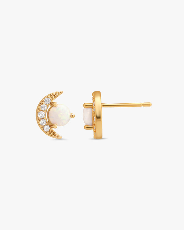 Faye Opal Moon Studs