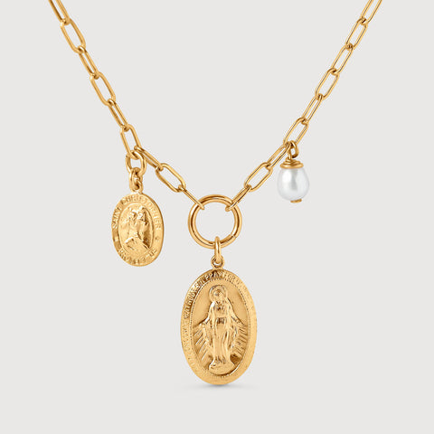 Mary Saint Christopher Necklace