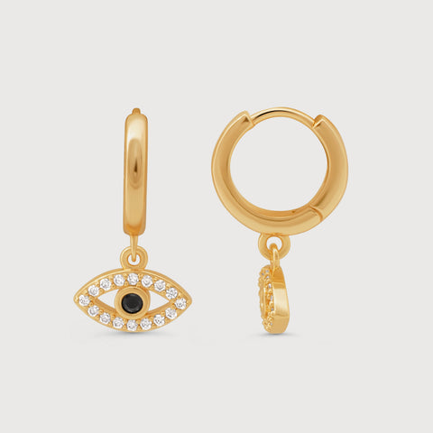 Black Evil Eye Earrings