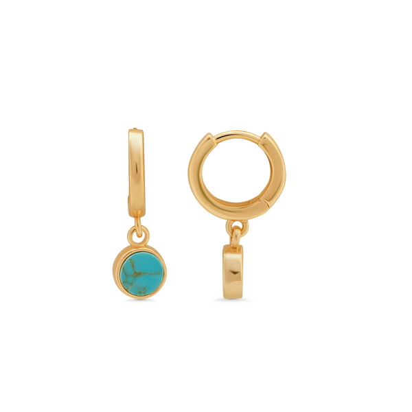 Turquoise Charm Hoop Earrings