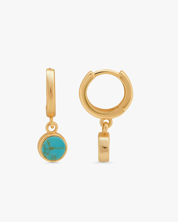Riva Turquoise-Tone Charm Hoop Earrings