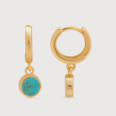 Turquoise Charm Hoop Earrings
