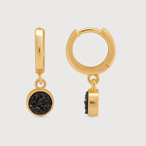 Druzy Gold Hoop Earrings