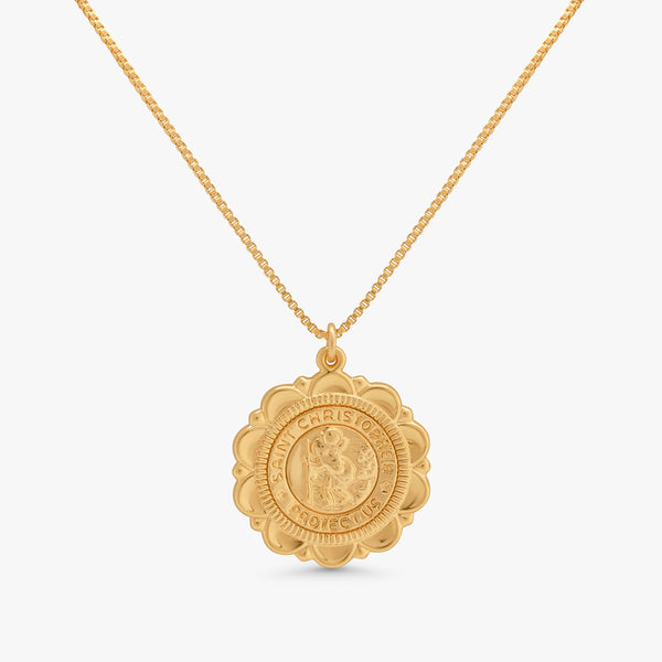 Viva Saint Christopher Coin Medallion Necklace