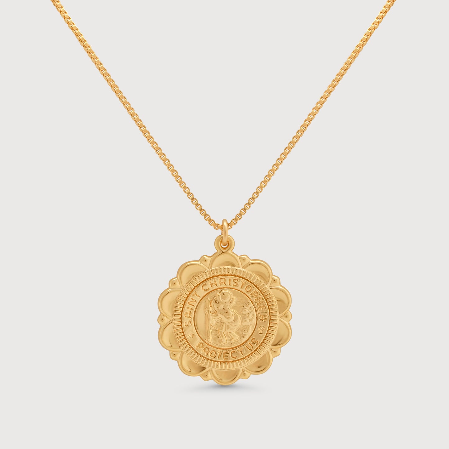 Saint Christopher Coin Medallion Necklace