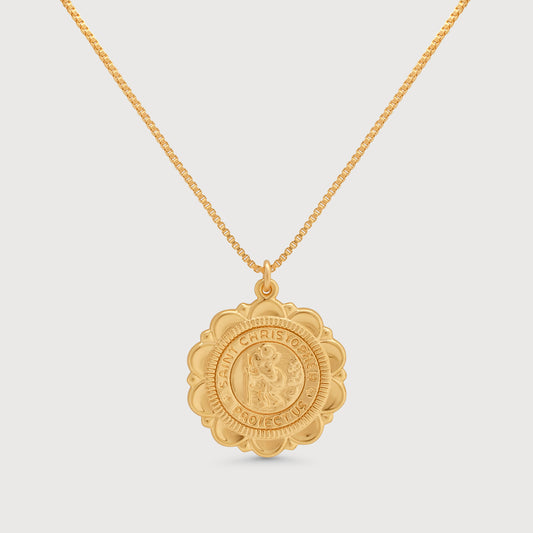 Saint Christopher Coin Medallion Necklace