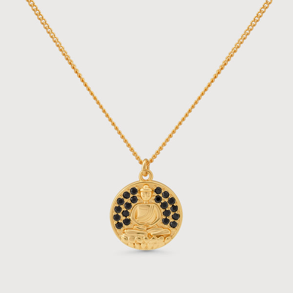Smiling Buddha Necklace In Gold