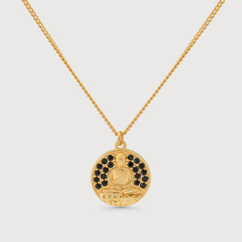 Smiling Buddha Necklace In Gold