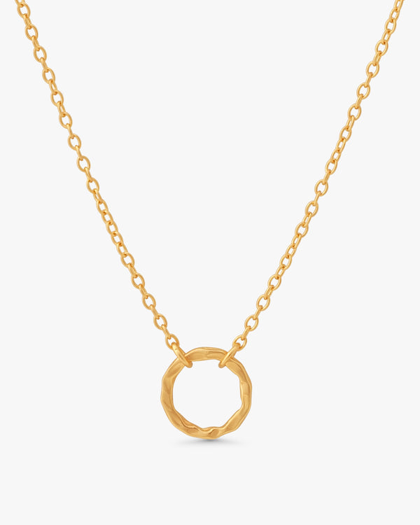 Sora Hammered Circle Necklace