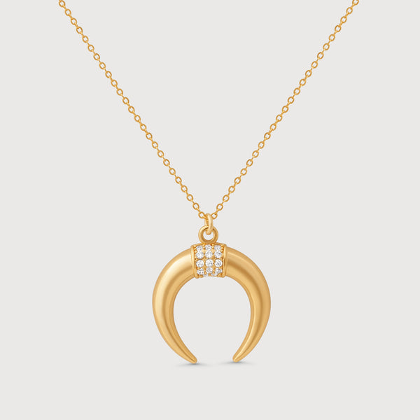 Double Horn Tusk Necklace
