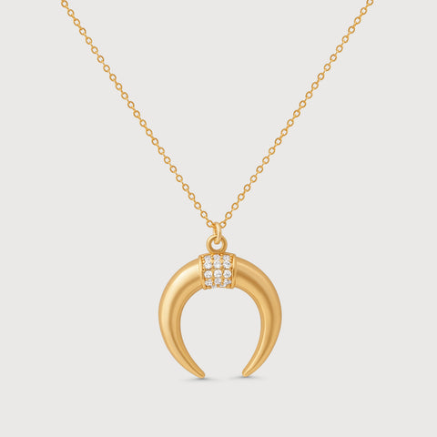 Double Horn Tusk Necklace