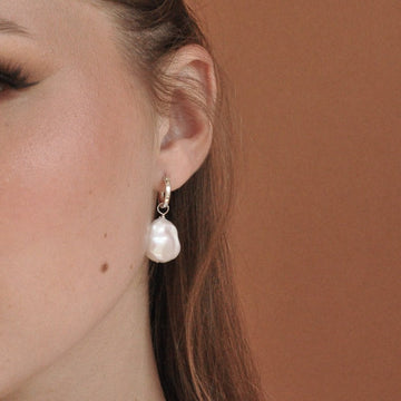 Baroque Gold Pearl Earrings