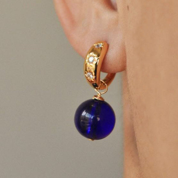 Czech Glass Hoop Earrings