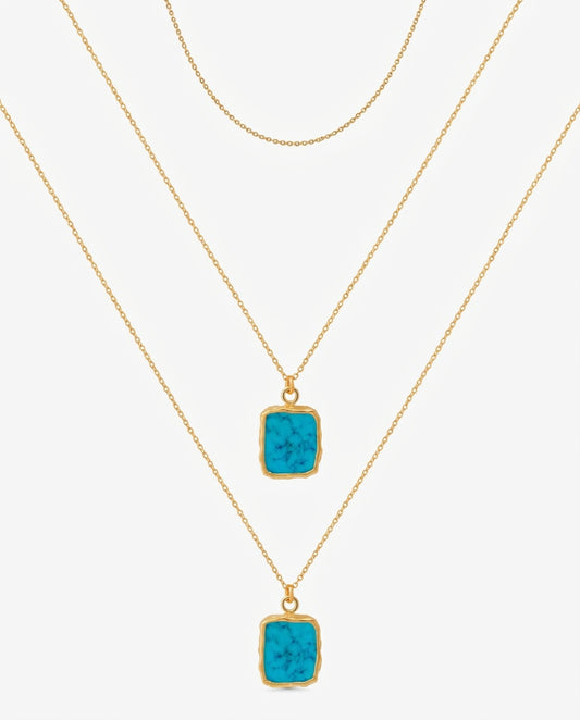 Mojave Trio Turquoise-Tone Necklace Set