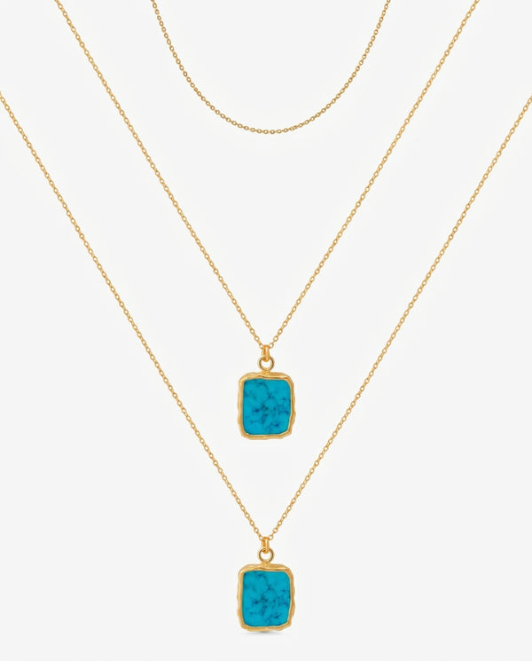 Mojave Trio Turquoise-Tone Necklace Set