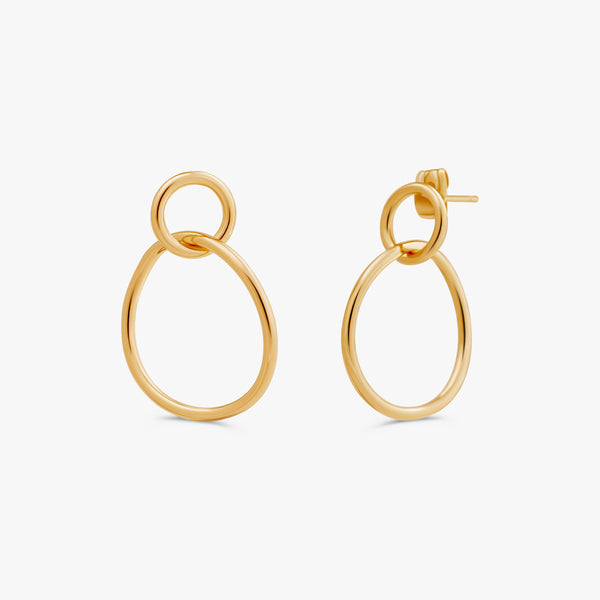 Sena Double Circle Stud Hoop Earrings