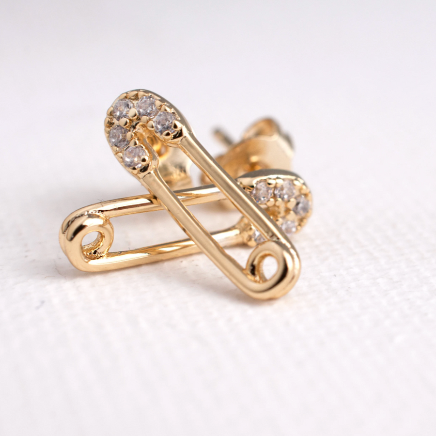 Safety Pin Stud Earrings