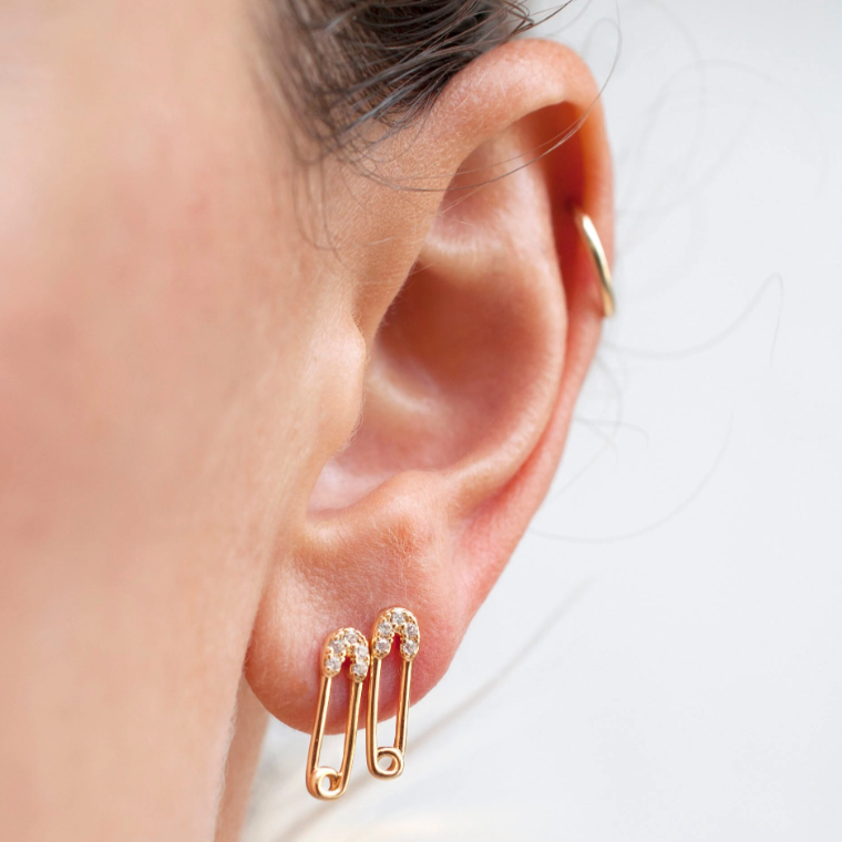 Safety Pin Stud Earrings