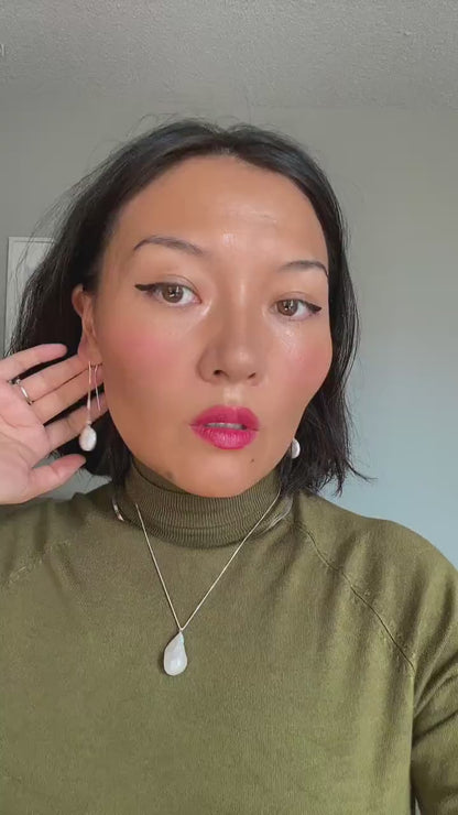 Aurea Coin Pearl Threader Earrings