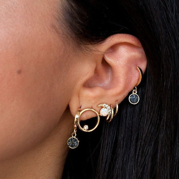 Ziva Druzy Hoop Earrings