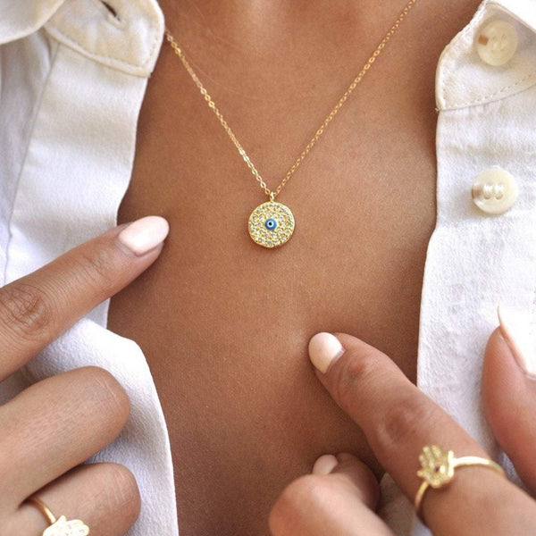 Elin Round Evil Eye Necklace