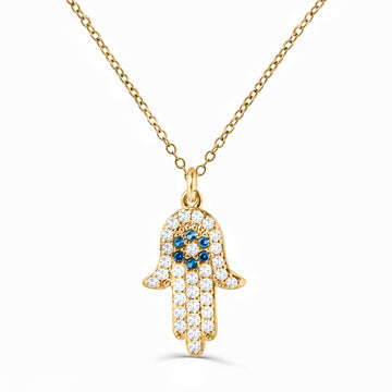 Hamsa Hand Necklace In Gold