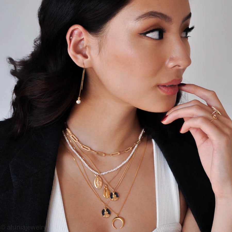 Smiling Buddha Necklace In Gold