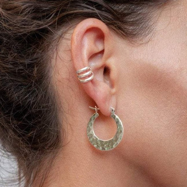 Hammered Hoop Earrings