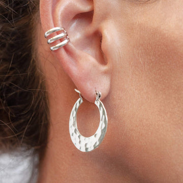 Hammered Hoop Earrings