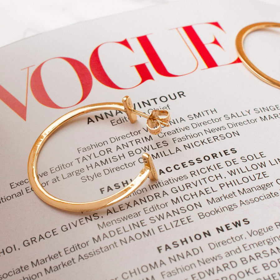 Downtown Edge Gold Hoop Earrings