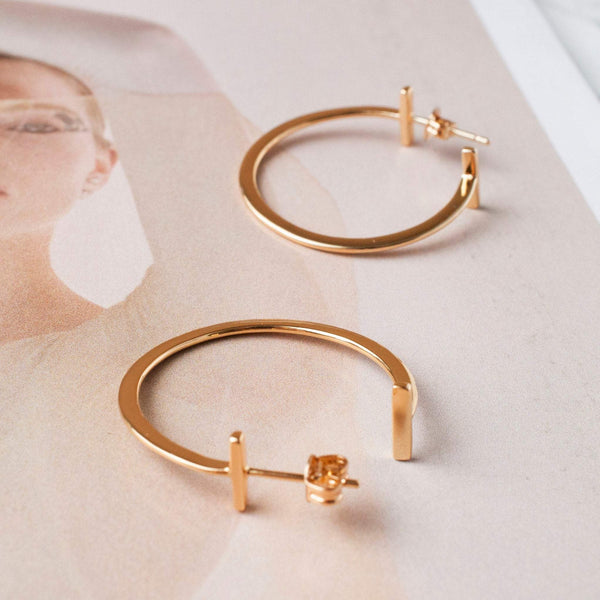 Downtown Edge Gold Hoop Earrings