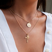 Gold Mary Pendant Necklace