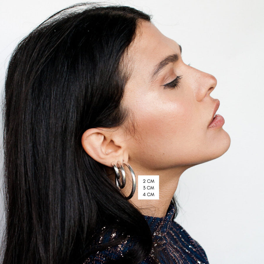 Cloud Nine Chunky Silver Hoop Earrings