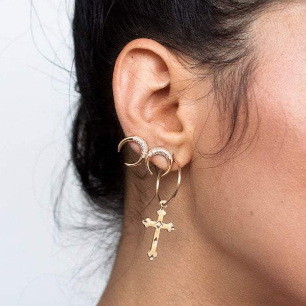Cross Hoop Earrings