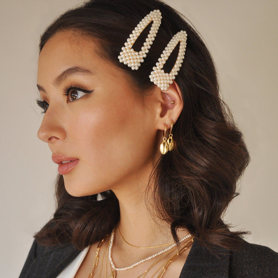 Mismatch Shell & Pearl Earrings
