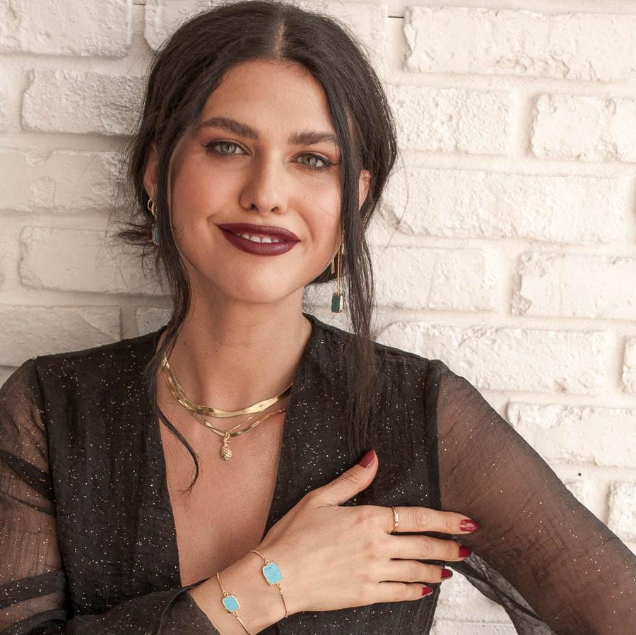 Sophia Turquoise Threader Earrings
