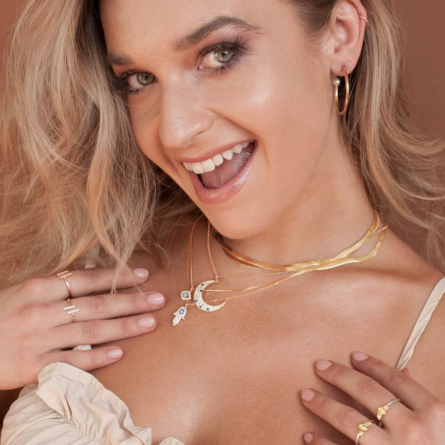 Moon Necklace In Gold