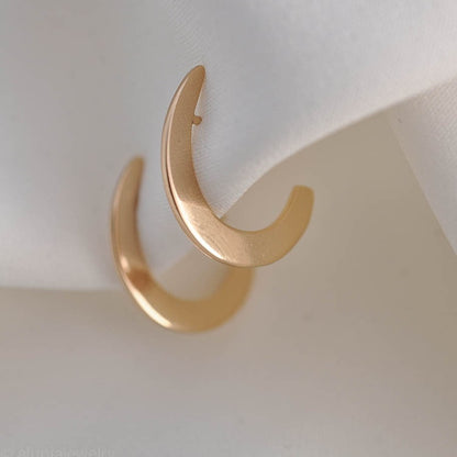 Mini Crescent Flat Hoop Earrings