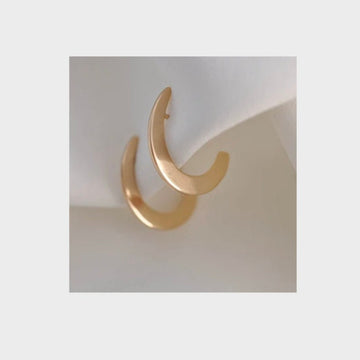 Mini Crescent Flat Hoop Earrings