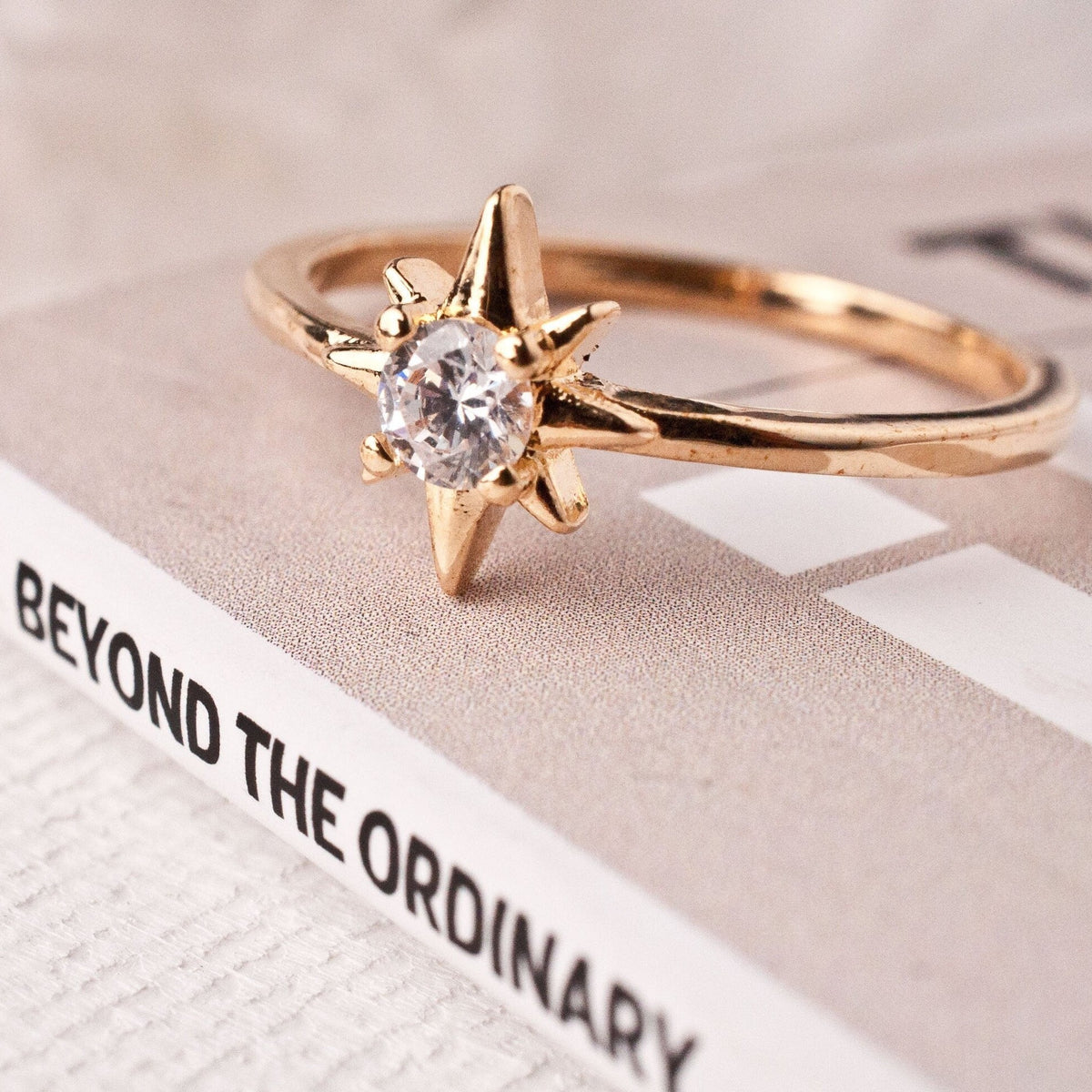 Gold starburst ring 